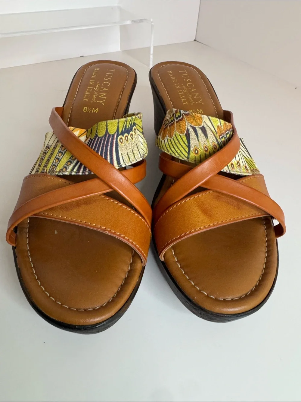Tuscany by Easy Street Made in Italy Wedge Sandals Size 8.5M